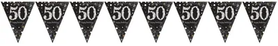 Productafbeelding van Amscan Sparkling Celebrations - Vlaggenlijn 50 Goud (4 meter)