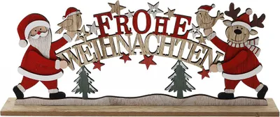 Produktbild von Schriftzug Frohe Weihnachten aus Holz, 33 x 14 cm