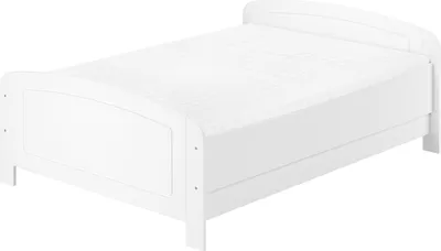 Produktbild von Weißes Holzbett Seniorenbett extra hoch 160 x 200 Zubehör wählbar V-60.44W-16Federholzrahmen und Matratze inkl.