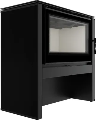 Produktbild von Kaminofen aus Stahl JUNO 12 kW Ø 160 schwarzes Paneel
