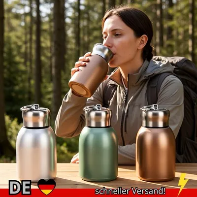 Produktbild von 1 Stück 300 Ml Isolierter Edelstahl-Reisebecher – Hält Getränke Heiß Oder
