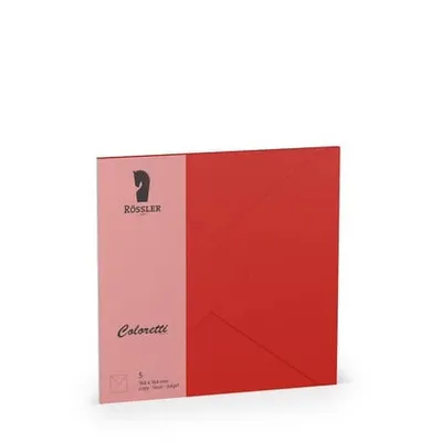 Produktbild von ROESSLER PAPIER Briefumschläge Coloretti klatschmohn 164x164mm 5er