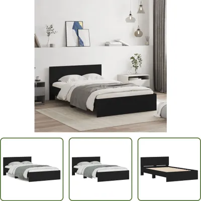 Produktbild von The Living Store Bettgestell mit Kopfteil Schwarz 120x190 cm