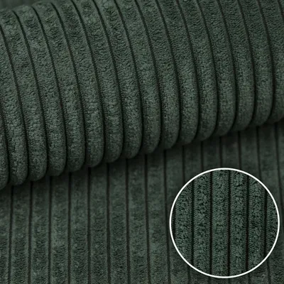 Produktbild von HEKO PANELS Murano Premium Cordoptik Deko Stoff Möbelstoff Polsterstoff Cord Breitcord - Grun