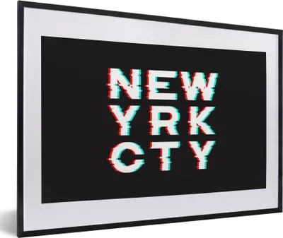 Produktbild von MuchoWow® MuchoWow® Gerahmtes Poster New York - Stadt - Rot 60x40 cm - Poster mit zchwarzem Bilderrahmen - Schlafzimmer - Plakat in Rahmen - Drucken