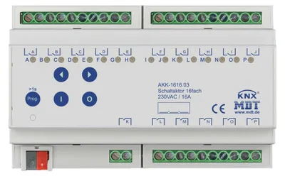 Produktbild von MDT technologies Schaltaktor 16-fach 8TE REG, 16A, 230VAC AKK-1616.03