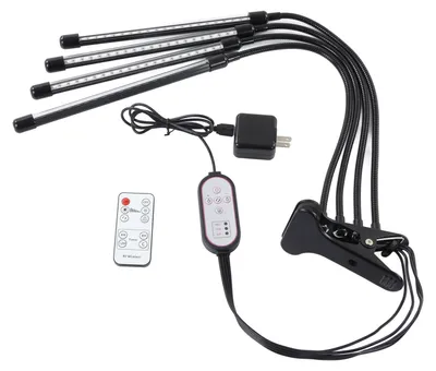 Produktbild von Wachstumslampe für Zimmerpflanzen – Clip-Lampe mit 80 superhellen LEDs, flexiblem Schwanenhals und Timer-Einstellung, 100–240 V, US-Stecker