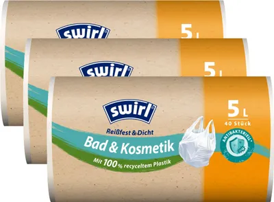 Produktbild von 3x Swirl Tragegriff Müllbeutel 5L ( 40 stk./Rolle )