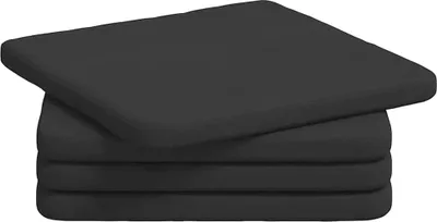 Immagine prodotto di vidaXL Cuscino per sedile 4 pezzi Nero 40 x 40 x 3 cm Tessuto in microfibra