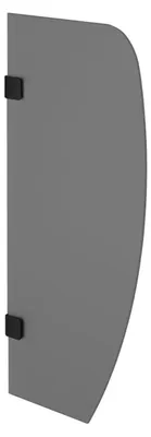 Produktbild von Sapho Urinal-Trennwand, 80x40 cm, graues Glas matt, Schwarz