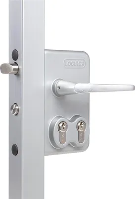 Image de Serrure à grille LDKZ4040 D1L, 2 PZW, pour tube carré de 40 mm, alu argenté