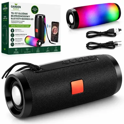 Productafbeelding van Draagbare Bluetooth Luidspreker 10 W Stereo Met LED Verlichting FM Radio USB MicroSD AUX Microfoon Voor Muziek Thuis En Buiten