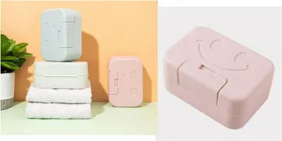 Produktbild von Seifendose Seifenschalen Box Abdichtung geschlossen Dichtung Tragbarse Rosa Farb