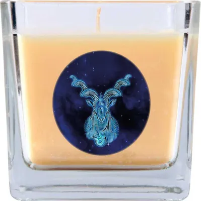 Immagine prodotto di HS Candle "Segno zodiacale" candela profumata alla vaniglia in barattolo di caramelle ( Capricorno ) - molti motivi a scelta, 190 g - durata di combustione fino a 50 ore - Capricorno