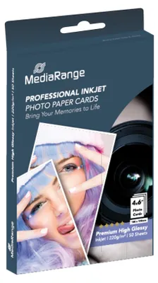 Obrázek produktu pro Fotopapír A6, lesklý (10x15 cm), 50 listů, 220 g/m², bílý