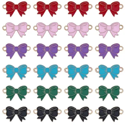 Schleifen-Anhänger, 36 Stück, 6 Farben, Legierung, DIY Schmuck