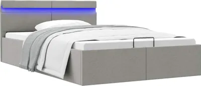 Immagine prodotto di Maison Exclusive - Letto con contenitore idraulico, LED, grigio chiaro, tessuto, 120x200 cm