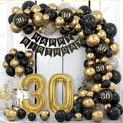 Immagine prodotto di Omgoods - Decorazioni per il 30° compleanno, con palloncini e striscione