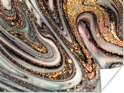 Produktbild von MuchoWow® Poster Marmoroptik - Gold - Glitter - Luxus - Marmor - Weiß 120x90 cm - Wandbild
