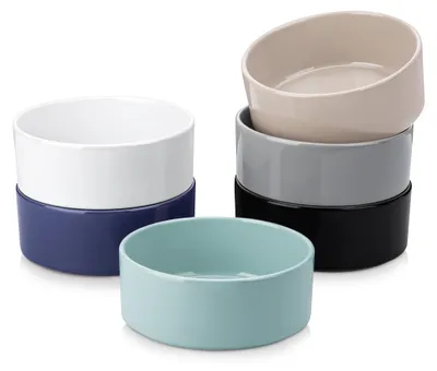 Produktbild von 6-tlg Schüssel-Set aus Steingut, Salatschüssel, Serverschüssel, Müslischüsseln, Suppenschüssel, 720ml