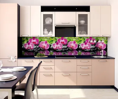 Produktbild von Küchenrückwand Spritzschutz PVC 300x60 cm, Orchidee, Wandverkleidung , 1 Platte | STM
