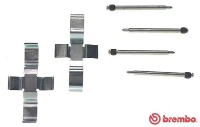 Produktbild von 6x BREMBO A 02 279 Zubehörsatz Scheibenbremsbelag Vorne passend für MERCEDES-BENZ Stufenheck (W123) W123 Coupe (C123) W123 T-modell (S123)