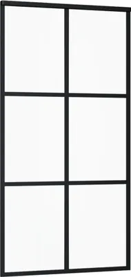 Immagine prodotto di vidaXL Porta scorrevole ESG vetro e alluminio 102x205 cm nero