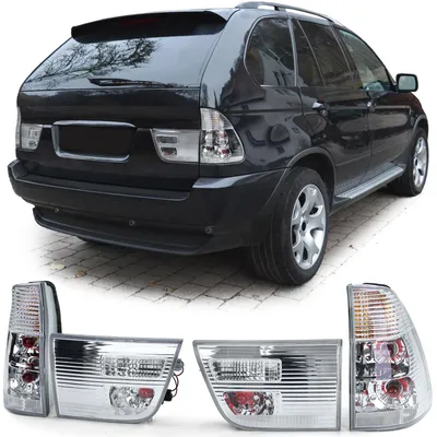 Rückleuchten links/rechts in silber chrom für BMW X5 E53 1999-2003