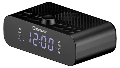Zdjęcie produktu dla Denver CRD-515, Cyfrowy budzik, Prostokąt, Czarny, Wewnętrzna, 24h, DAB+, FM