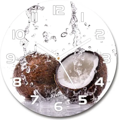 Produktbild von Wanduhr aus Glas 30fi Glasbild Glasuhr Gehärtetes Glas - weisse-zeiger - Coconut and water