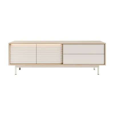 Produktbild von TV-Schrank FLORENCE mit LED-Beleuchtung, Eiche geölt / Kaschmir