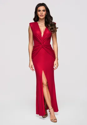 Produktbild von LARICA Abendkleid Maxi V-Ausschnitt Eleganz LA-OM-DLR373 red M