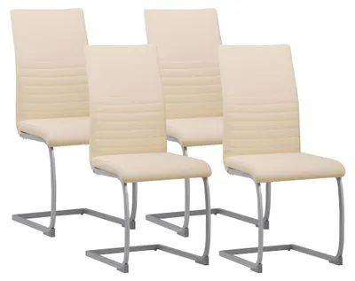 Obrázek produktu pro Albatros konzolové židle sada 4 ks MURANO, béžová - jídelní židle Houpací židle s moderním designem, potah Imitace kůže, silné čalounění, kuchyňská židle, čalouněná židle, židle k jídelnímu stolu do jídelny