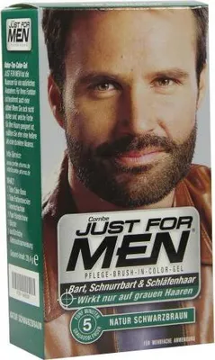 Zdjęcie produktu dla Just For Men Moustache & Beard Color kolor brody M45 Dark Brown Black