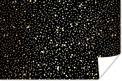 Produktbild von MuchoWow® Poster Gold - Schwarz - Tupfen - Muster 120x80 cm - Bilder