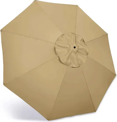 Produktbild von Topchances 2,7 m 8 Rippen Sonnenschirm Ersatz Baldachin Abdeckung Outdoor Markt Tisch Schirm Schirm Baldachin Anti-Ultraviolett Regenschirm Ersatz Stoff,Taupe