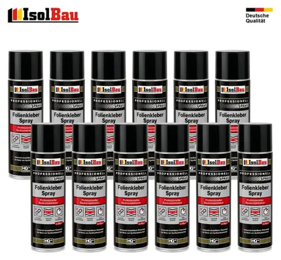 Isolbau Folienkleber-Spray 12 x 500 ml Baukontaktkleber Dampfsperrfolie Sprühkleber