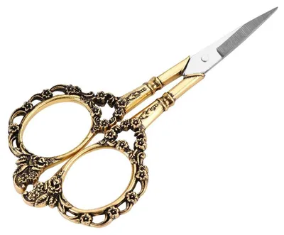 Produktbild von Mini-Nähschere aus antikem Edelstahl im alten Stil, bronzefarben, Retro-Klassiker, Vintage-Nähschere zum Schneidern, Kreuzstichschere, DIY-Bastelwerkzeug (gold)