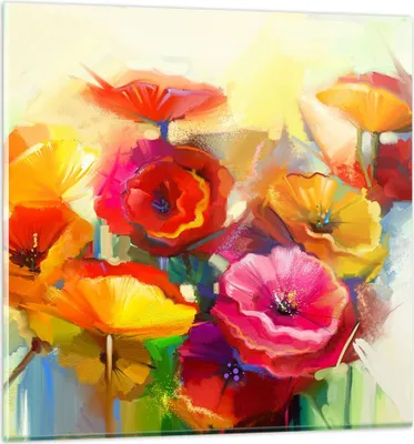 Produktbild von Bilder auf glas - Blumen Frühling Flora Garten - 30x30cm - Glasbilder - Wandbilder - Kunstdruck - zum Aufhängen bereit - Wanddekoration aus Glas - Glas Bilder - Wandbild auf Glas - GAC30x30-2877