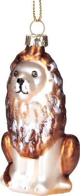 Immagine prodotto di BRUBAKER Lion - Guaina di Natale in vetro dipinta a mano - decorazione dell'albero di Natale figurine divertenti decorazione pendente - 12 cm
