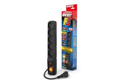 Image de Nouveau Acar F5 Multiprise 5 prises 3m Fiche droite