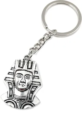 Produktbild von Onwomania Pharao Ägypten Schlüsselanhänger Metall Glücksbringer in Alu Geschenkbox, ideal zum Verschenken