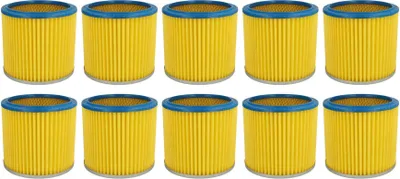 Produktbild von vhbw 10x Faltenfilter kompatibel mit Güde NTS 1250 K Staubsauger - Patronenfilter Blau Gelb