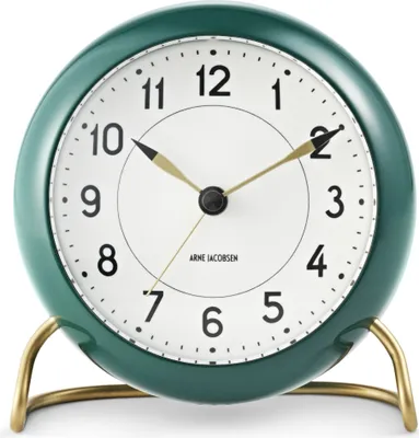 Obrázek produktu pro Stolní hodiny Arne Jacobsen Station Ø11 cm zelené/bílé