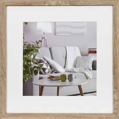 Immagine prodotto di Henzo cornice per foto moderna 60x60 cm marrone medio con passepartout 50x50 cm