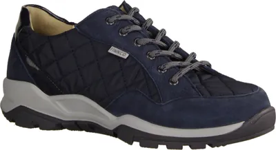 Produktbild von Finn Comfort Tessin Damen Schnürschuh Leder/Nylon, Marine, Wechselfußbett NEU - Damenschuhe Bequeme Schnürschuhe, Blau, leder/nylon (muustang/quilt/knautschlack)