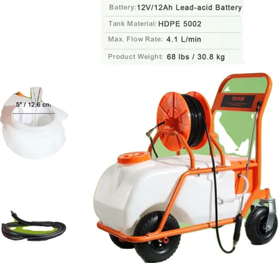 Zdjęcie produktu dla Akumulatorowy opryskiwacz do trawników, pojemność 15 galonów, regulowane ciśnienie, 60 l