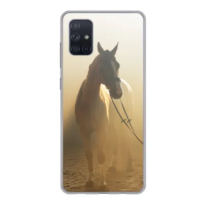 Produktbild von MuchoWow® Handyhülle Schutzhülle Hülle für Samsung Galaxy A71 Pferd - Licht - Sand Silikon Softcase Handy Hülle - Kartenbesitzer