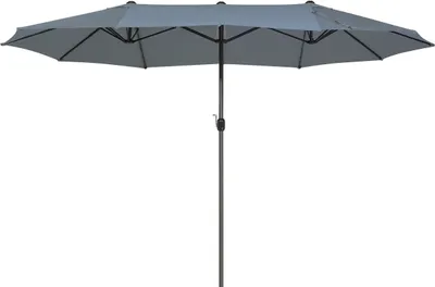 Produktbild von BELIANI Doppelsonnenschirm Dunkelgrau Polyester/Aluminium Oval 270 x 460 x 247 cm Garten