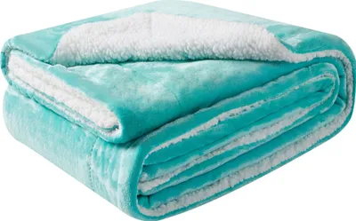 Produktbild von sherpa blanket Flauschige extra weich & warm Wohndecke Flanell Fleecedecke , Falten beständig/Anti-verfärben als Sofadecke oder Bettüberwurf, Größe:150 cm x 200 cm, Farbe:Mint